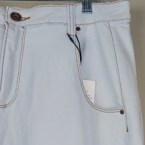 A LOVES A| NWT Sky Blue High Rise Straight Cropped Denim Size 32 - Picture 6 of 10